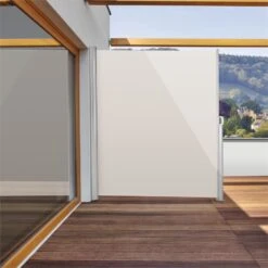 Bari 320 Seitenmarkise Seitenrollo 300x200cm Aluminium Creme -Gartendekorations Geschäft 10028019 yy 0003 ambient Blumfeldt Bari 320 Seitenmarkise