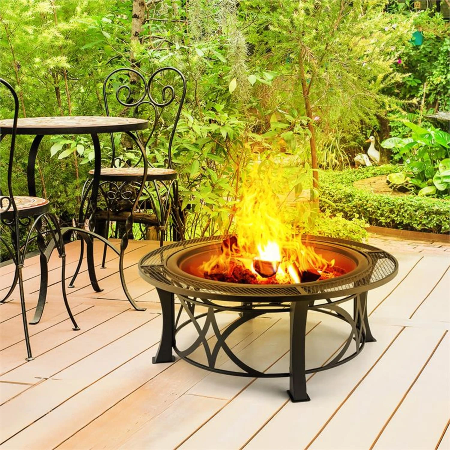 Ronda Feuerschale Ø95cm Grill Feuerstelle Funkenschutz Stahl Brüniert 7 Ronda Feuerschale Ø95cm Grill Feuerstelle Funkenschutz Stahl Brüniert – Bild 7