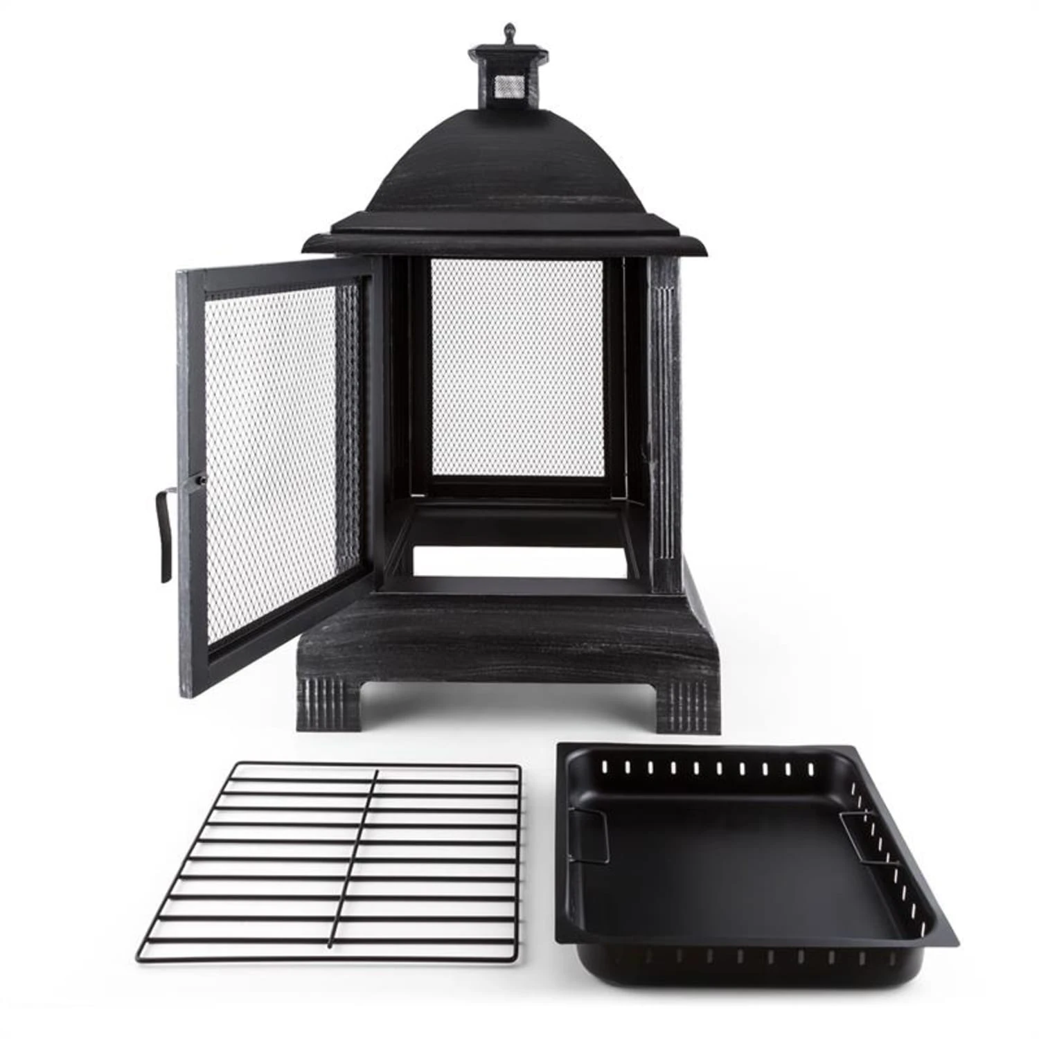 Loreo Feuerstelle Gartenkamin Feuerlaterne Gartenofen Stahl Brüniert – Bild 5