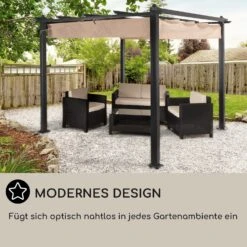 Pantheon Pergola Vordach 3x3m Aluminium Sonnendach Polyester 11 Pantheon Pergola Vordach 3x3m Aluminium Sonnendach Polyester -Gartendekorations Geschäft 10029627 DE 0006 usp