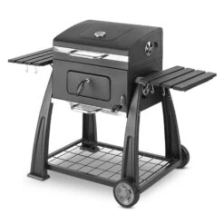 Bigfoot Holzkohlegrill Smoker BBQ-Grill 55 X 40 Cm Stahl Schwarz -Gartendekorations Geschäft 10029763 yy 0008 front Klarstein Bigfoot BBQ Grill Smoker