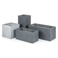 Solidflor Pflanzkübel Pflanzgefäß 79,5x38x38 Cm Fiberton Grau -Gartendekorations Geschäft 10029842 yy 0004 variant Blumfeldt Solidflor Pflanztopf