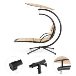 Dahlia Creamy Beige Schwingliege 200 Cm Sonnensegel Polyester Stahl -Gartendekorations Geschäft 10029977 yy 0003 detail hanging chair