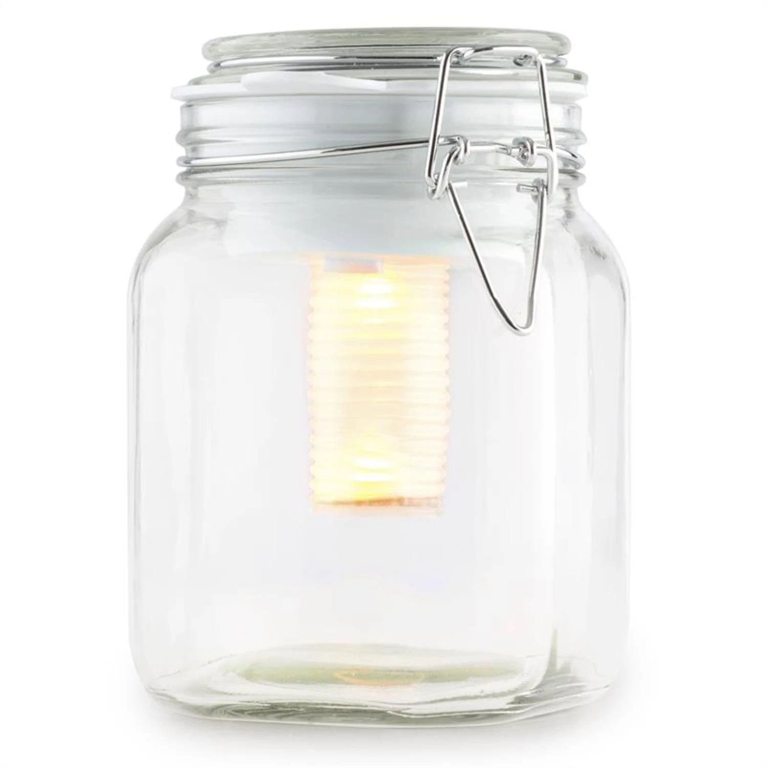 Wetterfrosch LED-Stimmungslicht Gelb/blau Einweckglas Solar Akku 2 Wetterfrosch LED-Stimmungslicht Gelb/blau Einweckglas Solar Akku – Bild 2