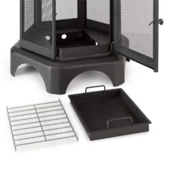 Mandala Gartenkamin Feuerstelle Thermolack Inkl. Schürhaken -Gartendekorations Geschäft 10030147 yy 0005 detail Fire Basket black