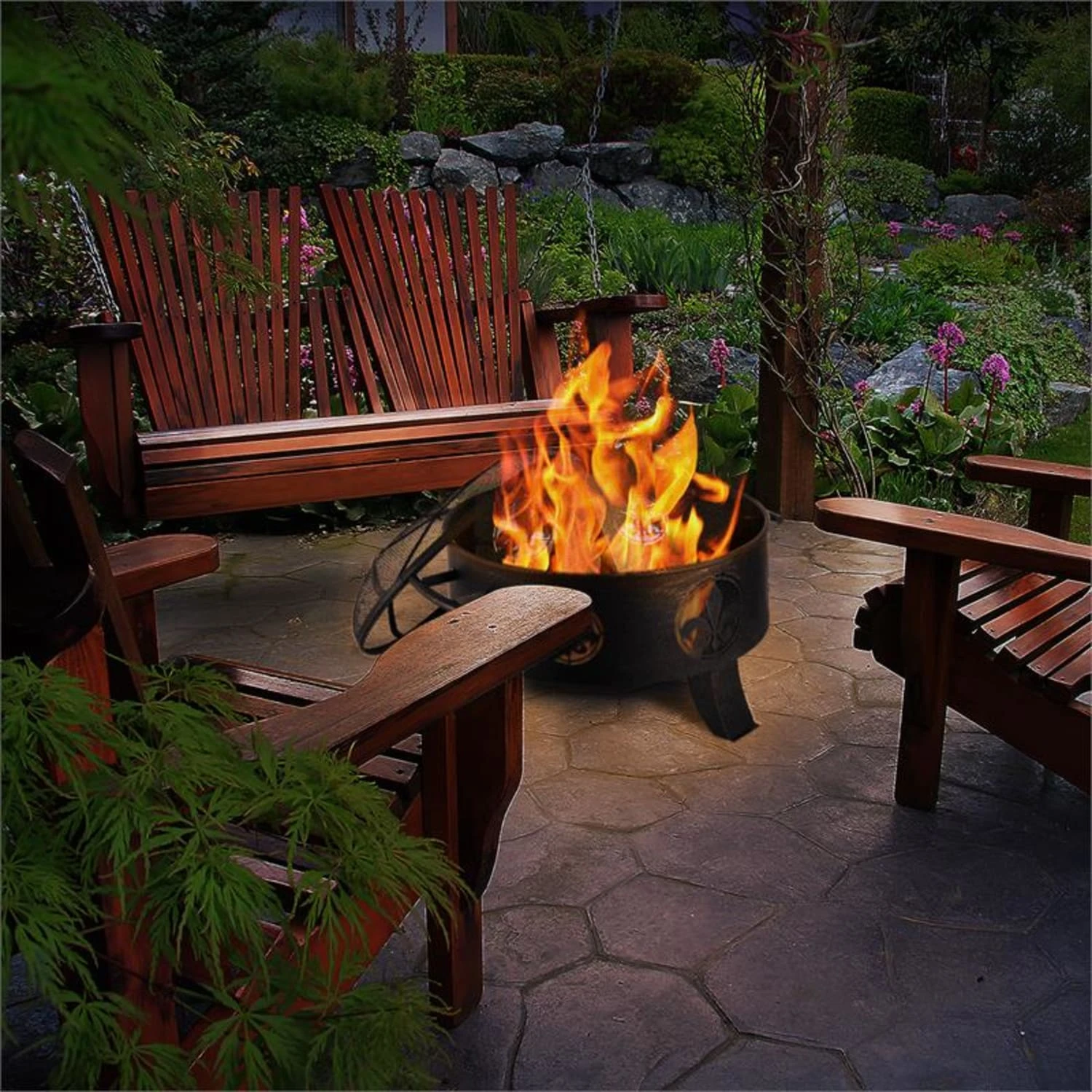 Versailles Feuerschale Ø 60 Cm Stahl Schwarz 4 Versailles Feuerschale Ø 60 Cm Stahl Schwarz – Bild 4