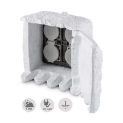 Power Rock Remote Gartensteckdose 4-fach Verteiler 1,5 M Fels Hellgrau 11 Power Rock Remote Gartensteckdose 4-fach Verteiler 1,5 M Fels Hellgrau -Gartendekorations Geschäft 10030597 yy 0007 front Waldbeck Power Rock Gartensteckdose 3m hellgrau