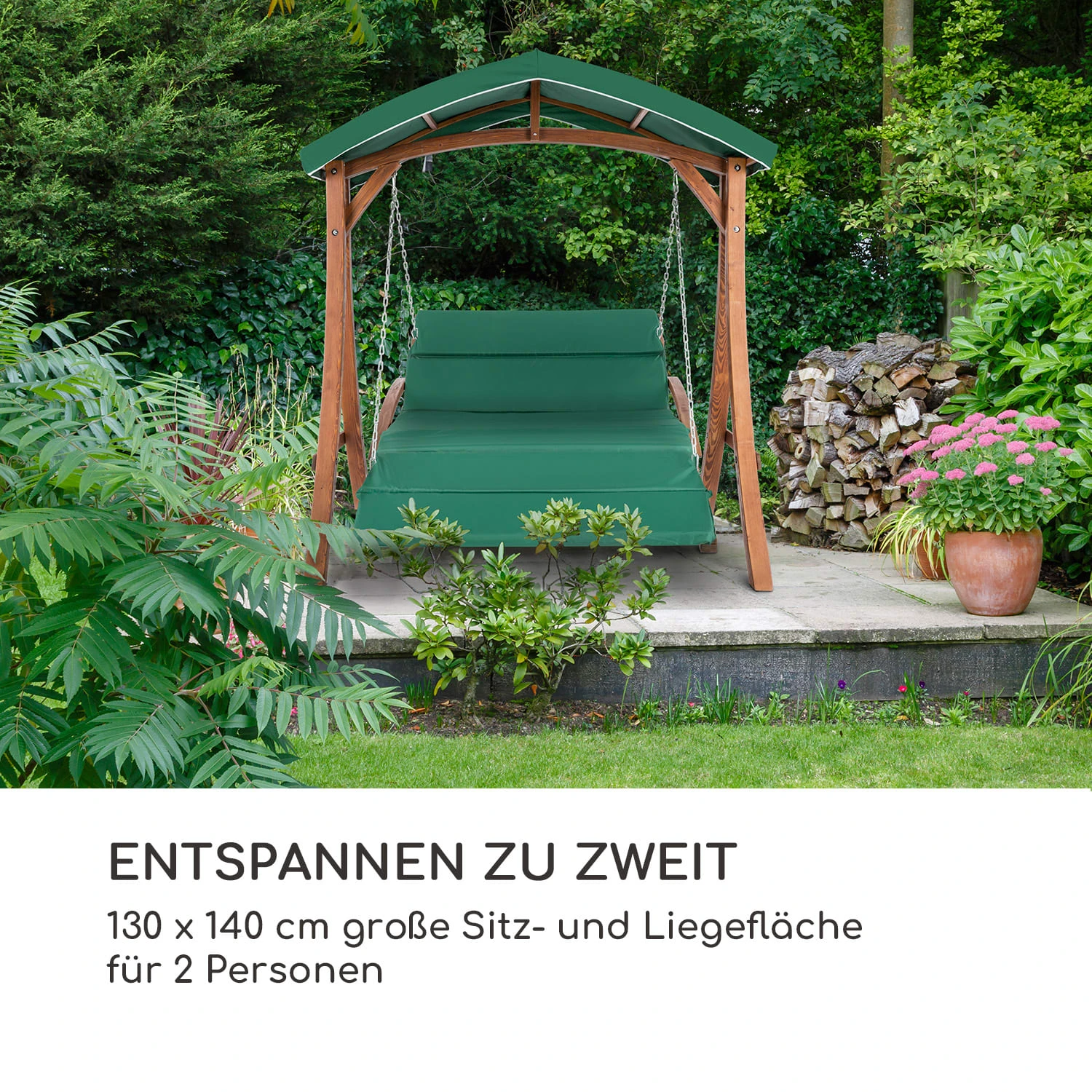 Aruba Hollywoodschaukel Gartenschaukel 130 Cm 2-Sitzer Massivholz 3 Aruba Hollywoodschaukel Gartenschaukel 130 Cm 2-Sitzer Massivholz – Bild 3