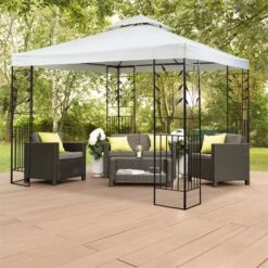 Odeon Beige Pavillon Partyzelt Festzelt 3x3m Stahl Polyester Hellbeige -Gartendekorations Geschäft 10030687 yy 0005 ambient Blumfeldt Odeon Beige Pavillon Partyzelt hellbeige