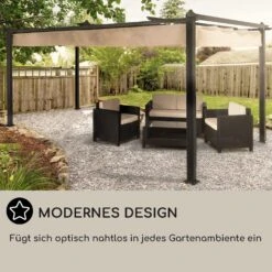 Pantheon 3x4 Pergola Vordach 3x4m Aluminium Sonnendach Polyester -Gartendekorations Geschäft 10030937 DE 0006 usp