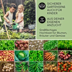 High Grow Hochbeet Gartenbeet 1,6m Zink-Alu-Beschichtung Beige -Gartendekorations Geschäft 10031114 DE 0006 usp