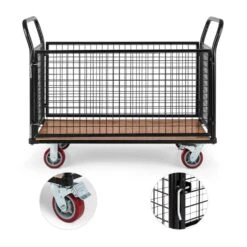 Loadster Gitterwagen Rollwagen Magazinwagen Max.500kg Holzboden 6 Loadster Gitterwagen Rollwagen Magazinwagen Max.500kg Holzboden -Gartendekorations Geschäft 10031241 yy 0003 detail Waldbeck Loadster Gitterwagen Rollwagen schwarz reedit