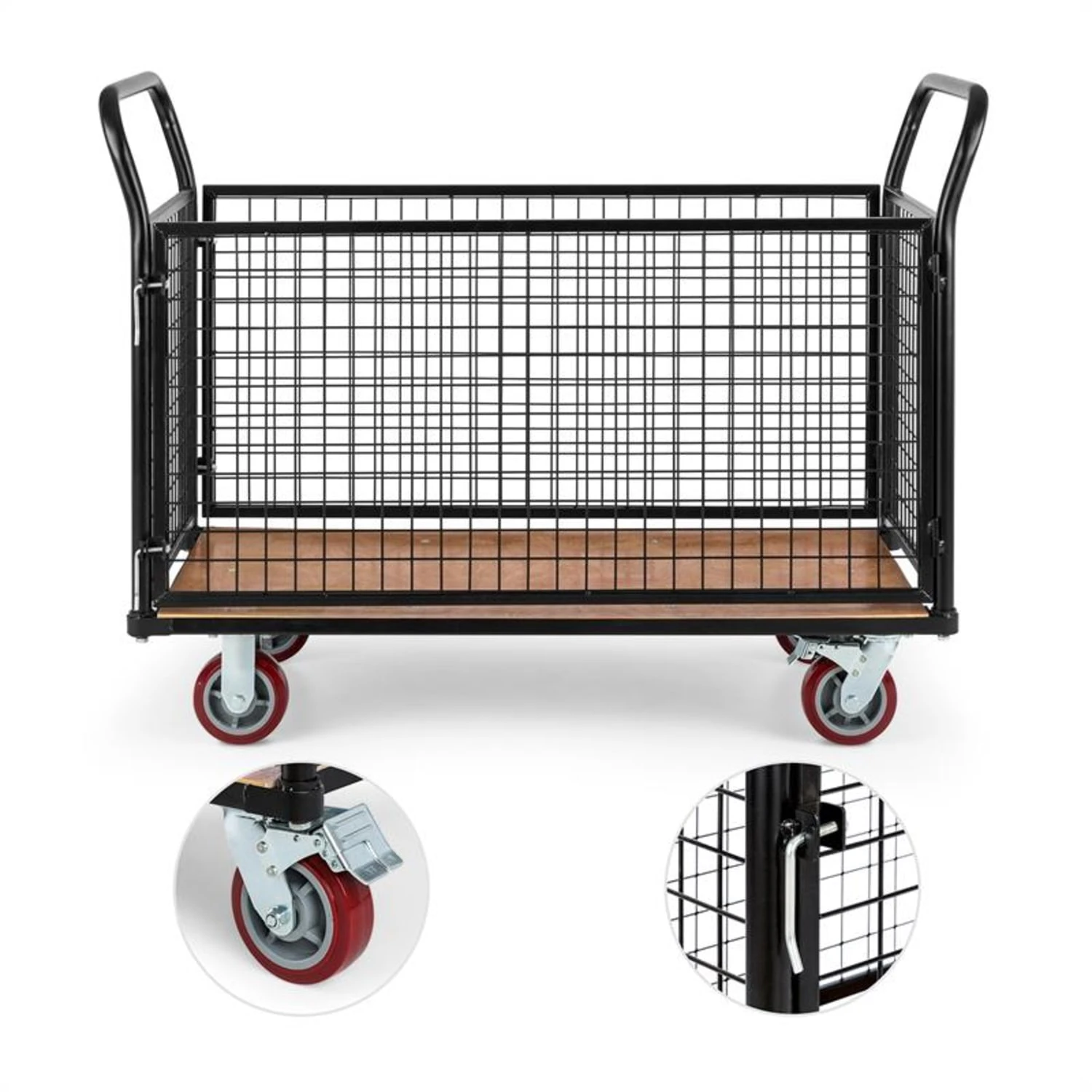 Loadster Gitterwagen Rollwagen Magazinwagen Max.500kg Holzboden 3 Loadster Gitterwagen Rollwagen Magazinwagen Max.500kg Holzboden – Bild 3