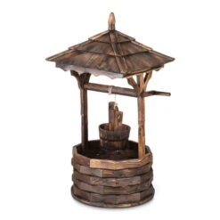 Loreley Garten-Brunnen Garten-Dekoration 125cm Tannenholz Geflammt -Gartendekorations Geschäft 10031258 yy 0005 front Blumfeldt Loreley Garten Brunnen