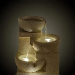 Korinth Zierbrunnen Gartenbrunnen 3W Solar LED Sandsteinoptik -Gartendekorations Geschäft 10031399 yy 0003 detail Blumfeldt Korinth Zierbrunnen 3W Sandsteinoptik