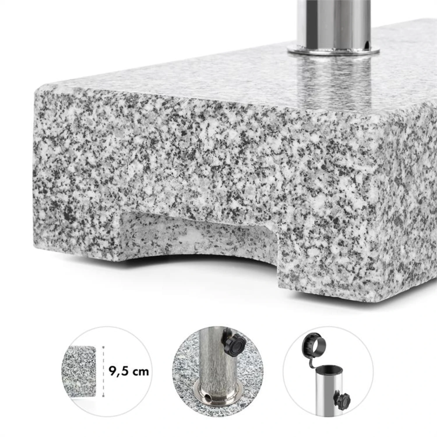 Schirmherr 25HSQ Sonnenschirmständer 25 Kg Balkon Grau Poliert 4 Schirmherr 25HSQ Sonnenschirmständer 25 Kg Balkon Grau Poliert – Bild 4