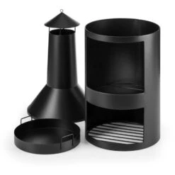 Westeros Gartenofen Terrassenofen Holzofen Ø45cm Stahlblech Schwarz -Gartendekorations Geschäft 10031481 yy 0004 detail Blumfeldt Westeros Gartenofen schwarz