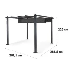 Pantheon 3x3 Pergola Vordach 3x3m Aluminium Sonnendach Polyester Grau -Gartendekorations Geschäft 10031882 yy 0009 logo Blumfeldt Pantheon 3x3 Pergola Vordach 3x3m grau