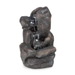 Felsquell Solar-Kaskadenbrunnen Akkubetrieb 2 KW Solarpanel 3 LEDs -Gartendekorations Geschäft 10032286 yy 0003 detail Blumfeldt Felsquell Solar Kaskadenbrunnen