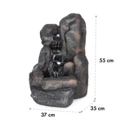 Felsquell Solar-Kaskadenbrunnen Akkubetrieb 2 KW Solarpanel 3 LEDs -Gartendekorations Geschäft 10032286 yy 0007 logo Blumfeldt Felsquell Solar Kaskadenbrunnen