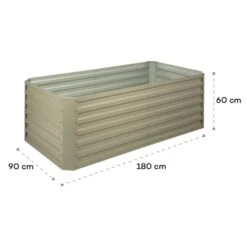 High Grow Straight Hochbeet 180x60x90cm 970l Stahl Verzinkt Beige -Gartendekorations Geschäft 10032317 yy 0010 logo Blumfeldt High Grow Straight Hochbeet 180x60x90cm