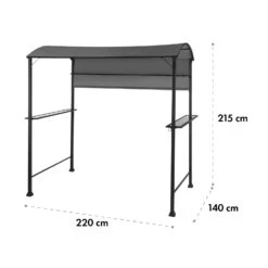 Steakhouse Grilldach 220x215x140cm PE 180 G/m² Flammhemmend Stahl Grau -Gartendekorations Geschäft 10032523 yy 0011 logo