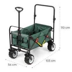 Easy Rider Bollerwagen Bis 70kg Teleskopstange Zusammenklappbar Grün -Gartendekorations Geschäft 10032543 yy 0011 logo Waldbeck Easy Rider Bollerwagen gruen