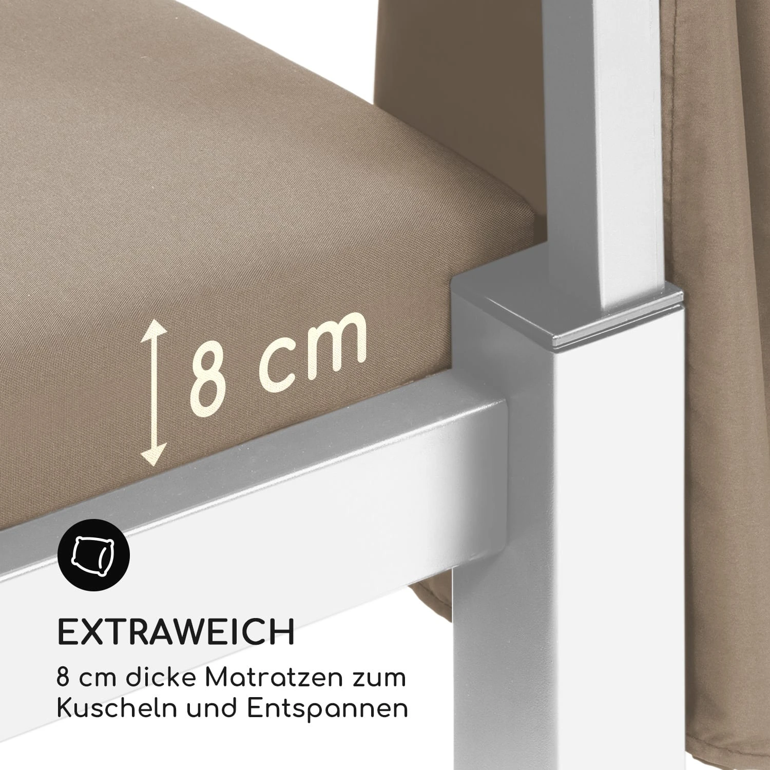 Senator Lounge Gartenliege 188x208x205cm Sonnendach Polyester Stahl 8 Senator Lounge Gartenliege 188x208x205cm Sonnendach Polyester Stahl – Bild 8