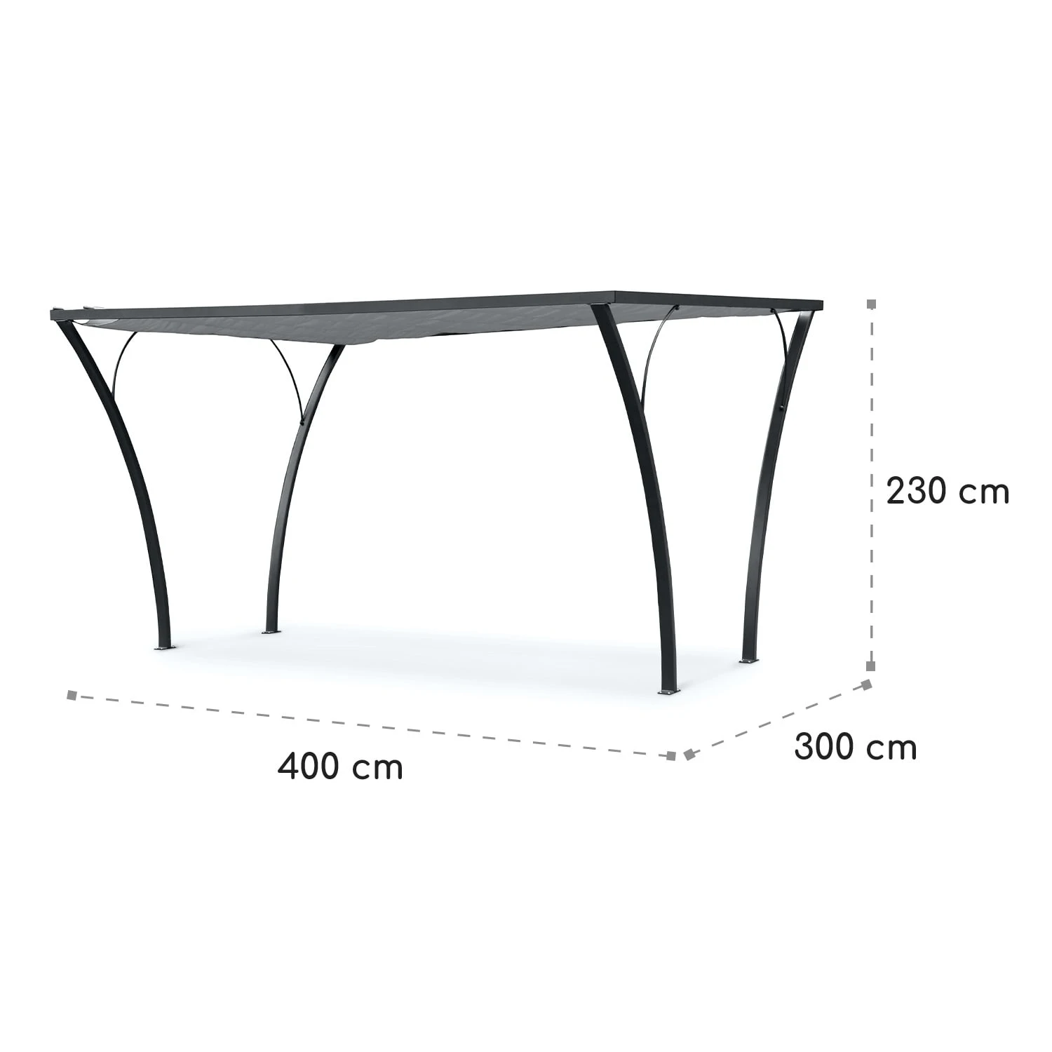 Palazzo Pavillon 4x3m Faltdach Polyester Aluminium Schwarz / Grau 7 Palazzo Pavillon 4x3m Faltdach Polyester Aluminium Schwarz / Grau – Bild 7