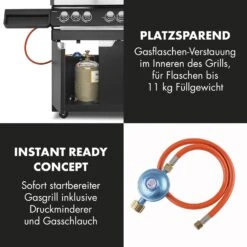 Highgrade 4 IB Gasgrill 6 Brenner 19,8 KW 71x46cm Grill Edelstahl -Gartendekorations Geschäft 10032580 de 0008 logo