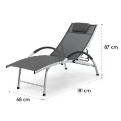 Sun Valley Sonnenliege Zusammenklappbar Kopfkissen Grau -Gartendekorations Geschäft 10033308 yy 0009 logo