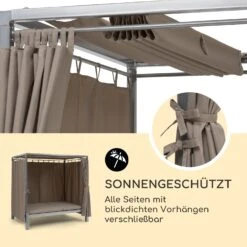 Eremitage Double Sunbed 2 Pers Stahl-Rahmen Sonnendach Vorhänge Taupe -Gartendekorations Geschäft 10033316 de 0003 logo