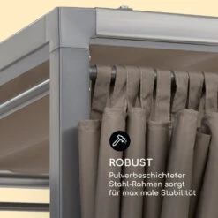 Eremitage Double Sunbed 2 Pers Stahl-Rahmen Sonnendach Vorhänge Taupe -Gartendekorations Geschäft 10033316 de 0005 logo