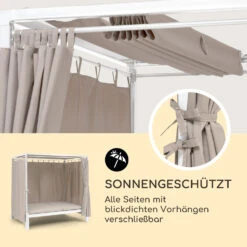 Eremitage Double Sunbed 2 Pers Stahl-Rahmen Sonnendach Vorhänge Creme -Gartendekorations Geschäft 10033317 de 0003 logo