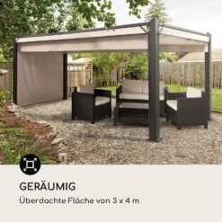 Pantheon Cortina Pavillon Mit Dach 3x4m 4 Seitenteile Beige -Gartendekorations Geschäft 10033318 de 0004 logo