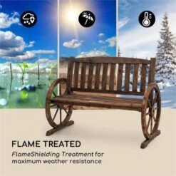 Murnau Gartenbank Flammenbehandeltes Tannenholz Braun -Gartendekorations Geschäft 10033354 yy 0003 logo Blumfeldt Murnau Gartenbank Tannenholz braun