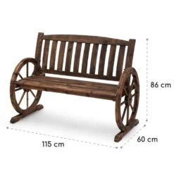 Murnau Gartenbank Flammenbehandeltes Tannenholz Braun -Gartendekorations Geschäft 10033354 yy 0007 logo Blumfeldt Murnau Gartenbank Tannenholz braun