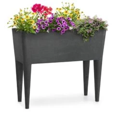 Mammutgrow Hochbeet 76 X 65 X 37 Cm UV- Und Frostschutz Anthrazit