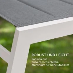 Renazzo Lounge Liegestuhl 70/30 PVC/PE Aluminium 6-Stufen Weiß Grau -Gartendekorations Geschäft 10033364 de 0008 logo