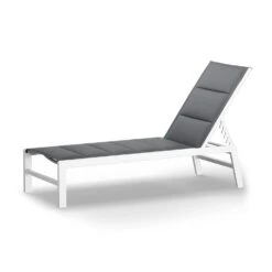 Renazzo Lounge Liegestuhl 70/30 PVC/PE Aluminium 6-Stufen Weiß Grau