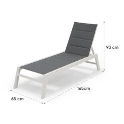 Renazzo Lounge Liegestuhl 70/30 PVC/PE Aluminium 6-Stufen Weiß Grau -Gartendekorations Geschäft 10033364 yy 0009 logo