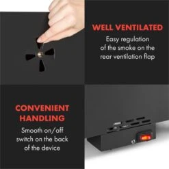 Flintstone Steel Räucherofen 1600 W Integriertes Thermometer Edelstahl -Gartendekorations Geschäft 10033372 yy 0008 logo Klarstein Flintstone Steel Raeucherofen Edelstahl