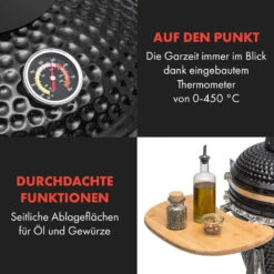 Queensize Kamado Grill Thermometer Abnehmbare Seitenteile Schwarz -Gartendekorations Geschäft 10033377 de 0006 logo