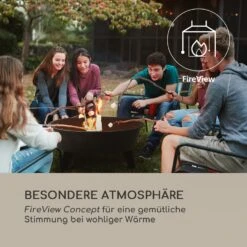 Nolana 2-in-1-Feuerschale Ø73cm Funkenschutz Ø64cm Grill Stahl Schwarz -Gartendekorations Geschäft 10033383 de 0003 logo