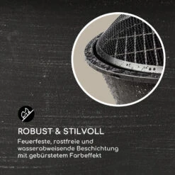 Nolana 2-in-1-Feuerschale Ø73cm Funkenschutz Ø64cm Grill Stahl Schwarz -Gartendekorations Geschäft 10033383 de 0005 logo