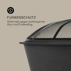 Nolana 2-in-1-Feuerschale Ø73cm Funkenschutz Ø64cm Grill Stahl Schwarz -Gartendekorations Geschäft 10033383 de 0007 logo