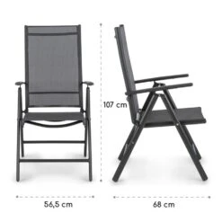 Almeria Klappstuhl 2er-Set 56,5 X 107 X 68 Cm ComfortMesh Aluminium -Gartendekorations Geschäft 10033400 yy 0010 logo Blumfeldt Almeria Klappstuhl 2er Set Anthrazit
