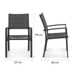 Torremolinos Gartenstühle 2 St. Aluminium ComfortMesh Dunkelgrau -Gartendekorations Geschäft 10033404 yy 0009 logo Blumfeldt Torremolinos Gartenstuehle dunkelgrau