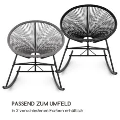 Roqueta Schaukelstuhl Retro-Design 4mm-Geflecht Grau -Gartendekorations Geschäft 10033465 de 0004 logo