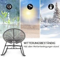 Roqueta Schaukelstuhl Retro-Design 4mm-Geflecht Grau -Gartendekorations Geschäft 10033465 de 0005 logo